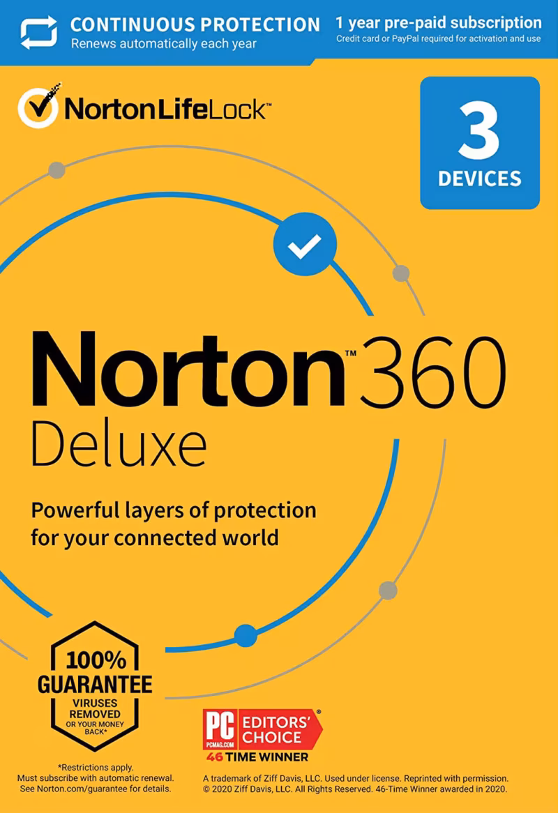 Norton 360 Deluxe (1 år / 3 enheter) + 25 GB molnlagring - norton 360 deluxe