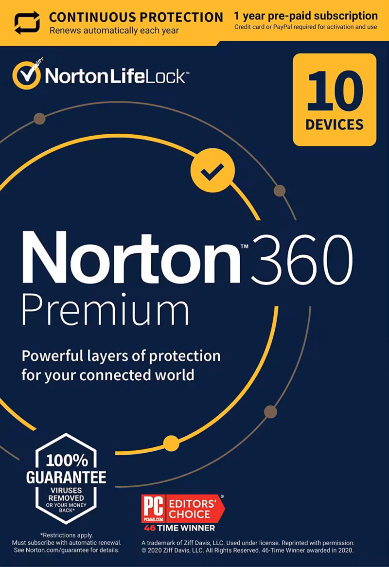Norton 360 Premium (1 år / 10 enheter) + 75 GB molnlagring - norton 360 premium
